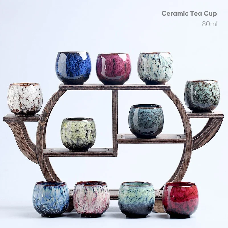 Kiln Change China Ceramic Tea Cup Porcelain Kung Fu Tea Cup Pottery Drinkware Tableware Coffee Mug Wine Mug 1pcs tea cup