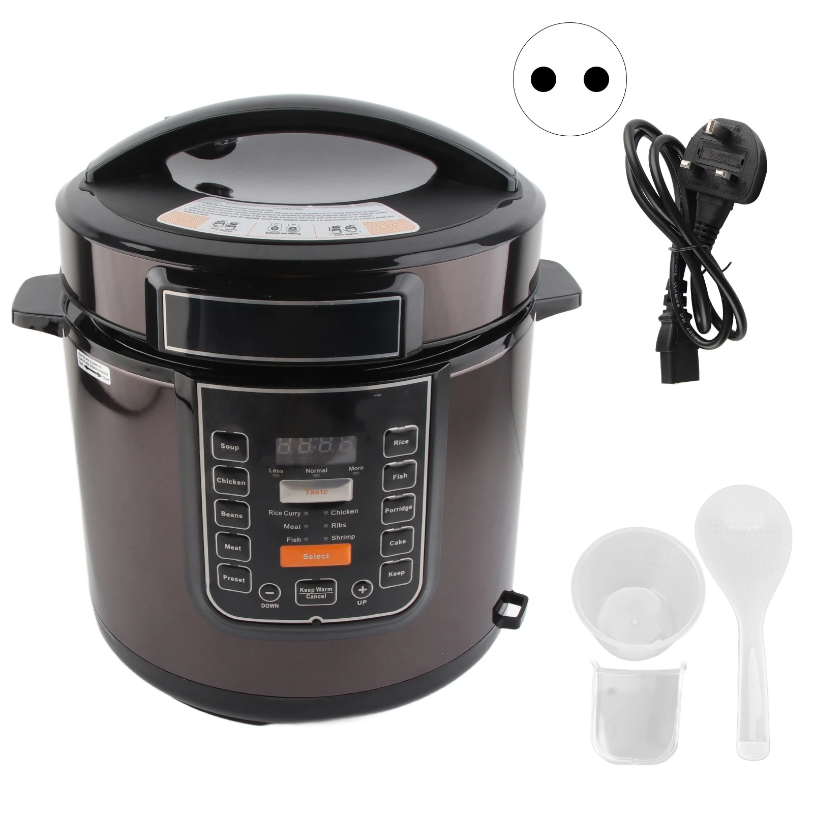 6L Electric Pressure Cooker Multifunctional Smart Slow Cooker Soup Porridge Rice Intelligent Pressure Pot 220V