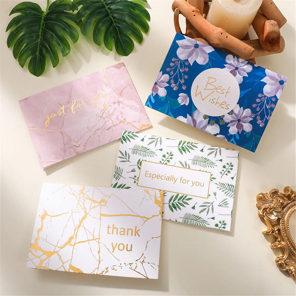 

1set New Year Foldable Christmas Greeting Card Handwriting Party Greeting Card Thank You Message Paper Cards Wedding Postcard