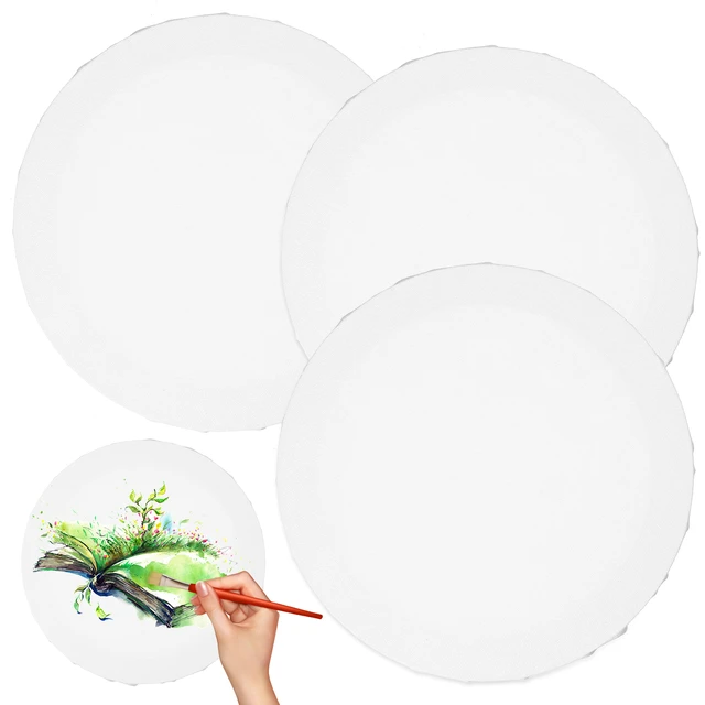 Canvas Painting Board Round Artist Boards Panels Panel Oil Stretched Blank  Acrylic Drawing White Circle Large