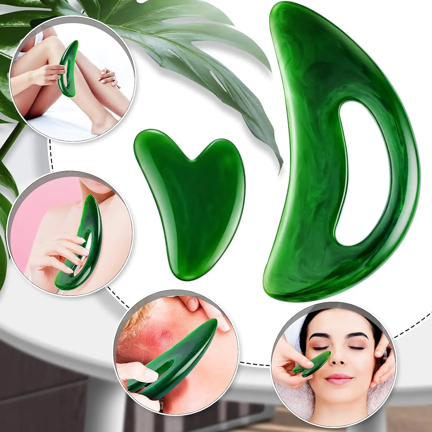 Body Guasha Massage Tool Set Large Gua Sha Board Muscle Scraping Massage Tools Facial Anti Cellulite Spa Acupuncture Tools