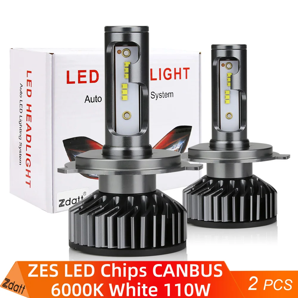 H7 Светодиодные лампы Canbus H1 H4 H8 H11 9005 HB3 9006 HB4 880 H27 led 12 в 6000K 110 Вт Turbo ZES, противотуманные фары для автомобиля