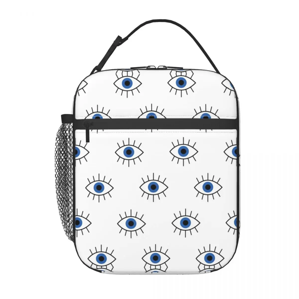 Blue Turkish Evil Eye Insulated Lunch Bag Outdoor Picnic Nazar Amulet Boho Waterproof Thermal Cooler Bento Box Women Children