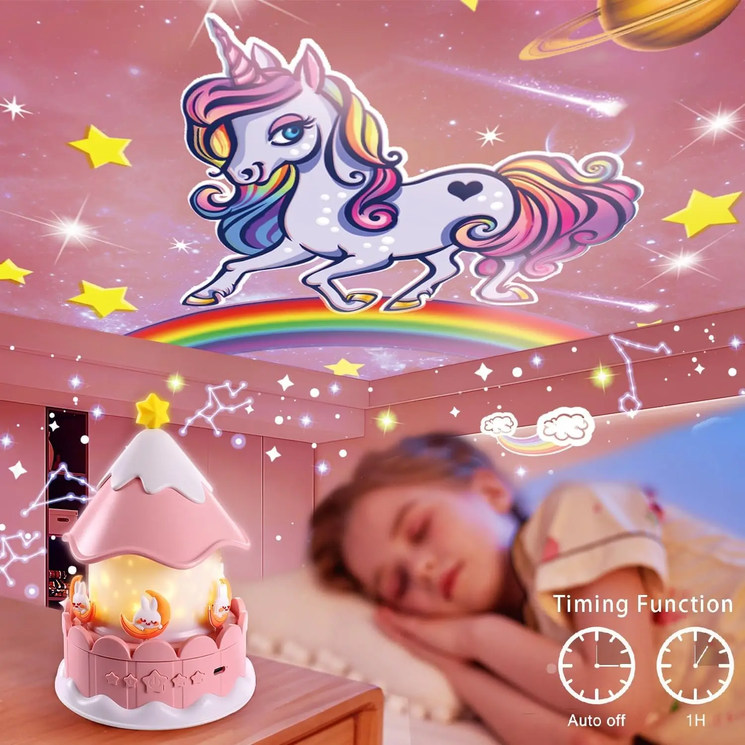 Star Galaxy Projector 21 in 1 Starry Sky Projector with 360° Rotating Timer Atmosphere Lamp for Kids Birthday Xmas Gifts Decor 5