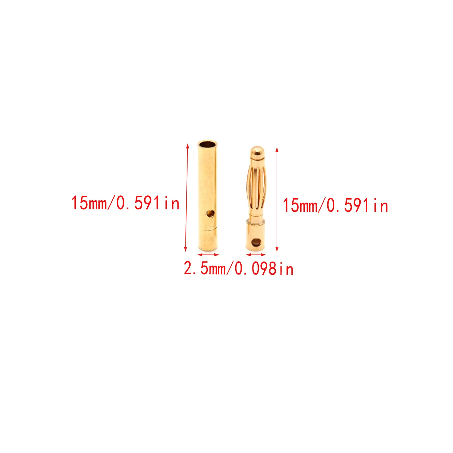 RC-Batterie, vergoldeter Bullet-Bananenstecker, 2 mm, 3 mm, 3,5 mm, 4 mm, 5 mm, 6 mm, 6,5 mm, 8 mm, hochwertiger männlicher weiblicher Bullet-Bananenstecker – Detail 8