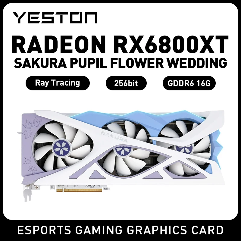 YESTON RX6800XT 16G D6 グラフィックスカード AMD GPU 7NM GDDR6