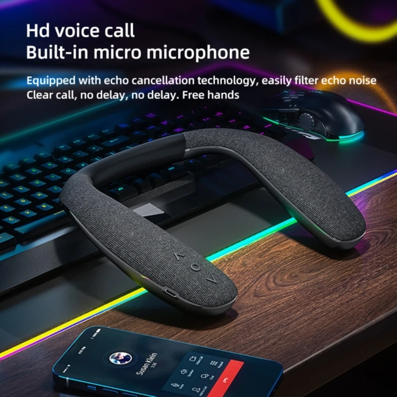 Best Seller Rechargeable Bluetooth-compatible Neck Speaker Long Battery for Day Listenings
