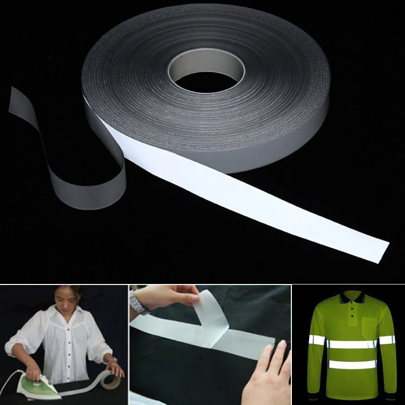 

Silver Segmented Reflective Tape Heat Transfered Vinyl Film Iron On Garment DIY Sewing Accessories