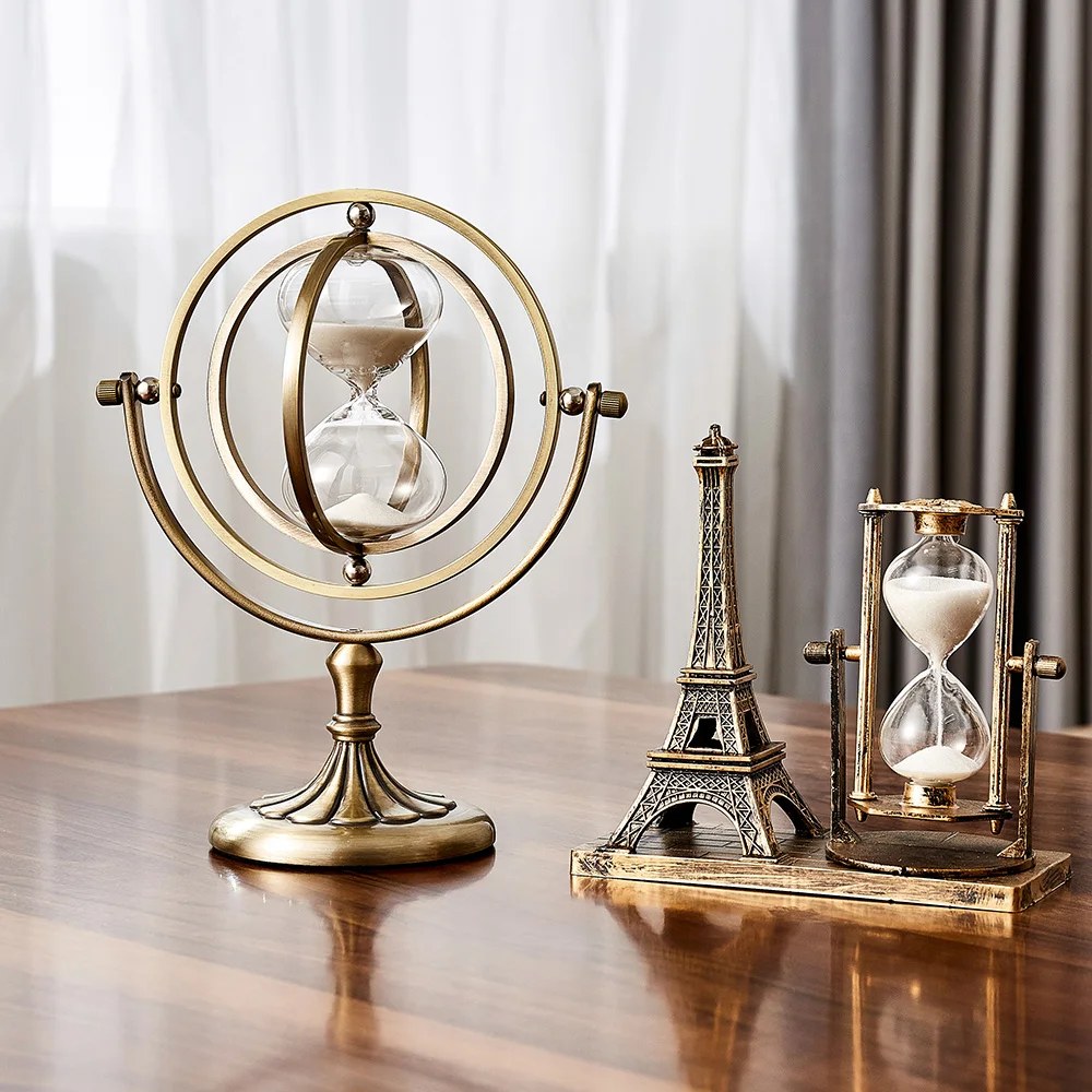 Nordic Creative Retro Metal Sand Timer TV Cabinet Porch Office Home Decoration Ornaments