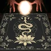 1pc Tarot tablecloth with your power, snake shaped floral and plant print astrology tablecloth, altar decoration tablecloth 3