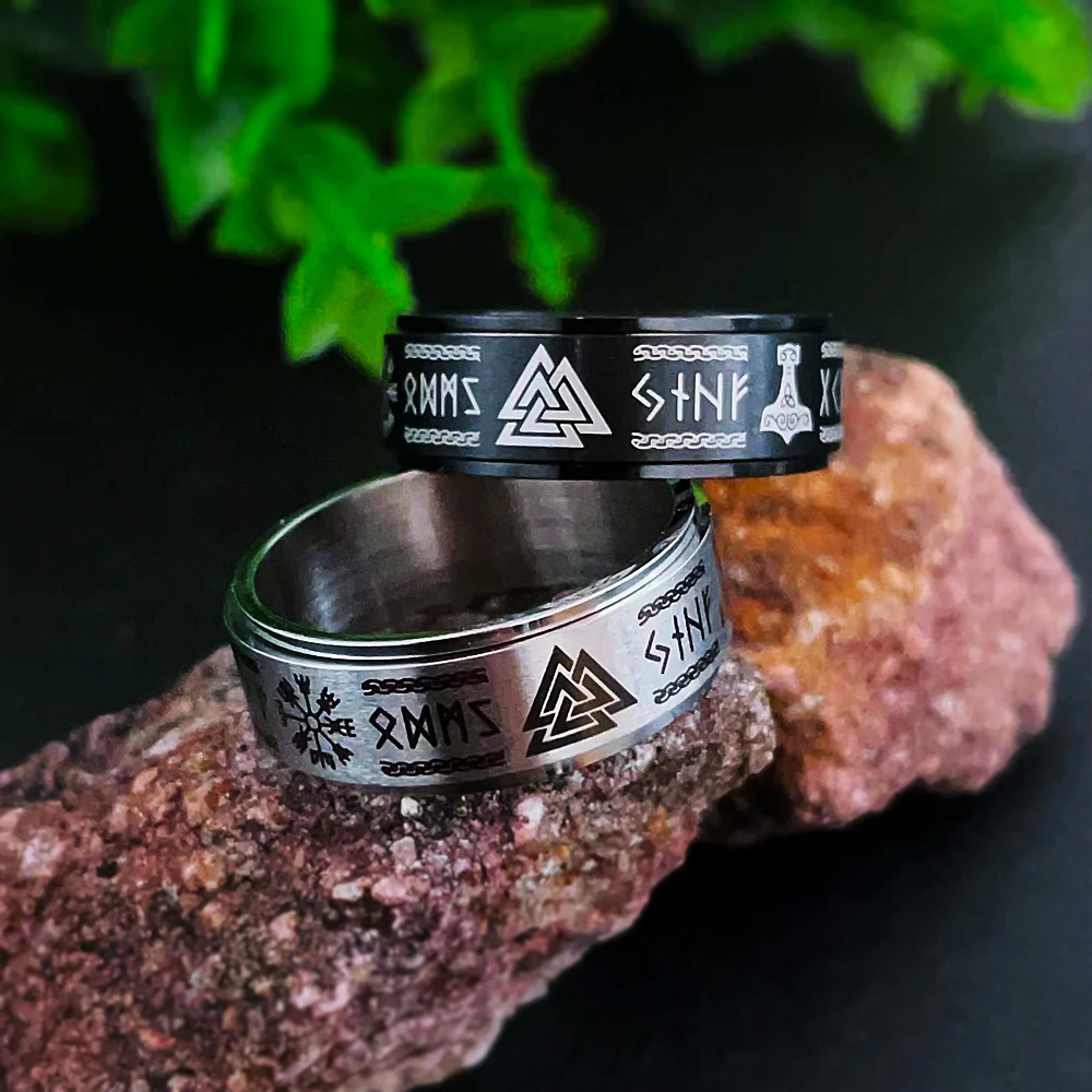 Nordic Odin Viking Trinity Ring Stainless Steel Fashion Vintage Vikings Ring Men Women Simple Amulet Jewelry Gift Wholesale 3