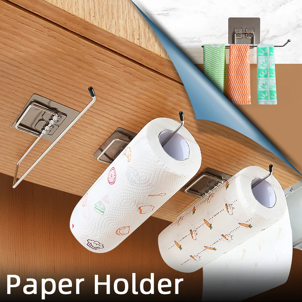 

Paper Holder Toilet Bathroom Storage Paper Towel Holder Wall Hook Toilet Paper Stand Home Organizer Toilet Accessories Kitchen