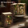 DIY Book Nook Kit with 3D Puzzle Model Building Wooden Bookshelf Bookend Toy Halloween Christmas Birthday Gift MINI-110 5