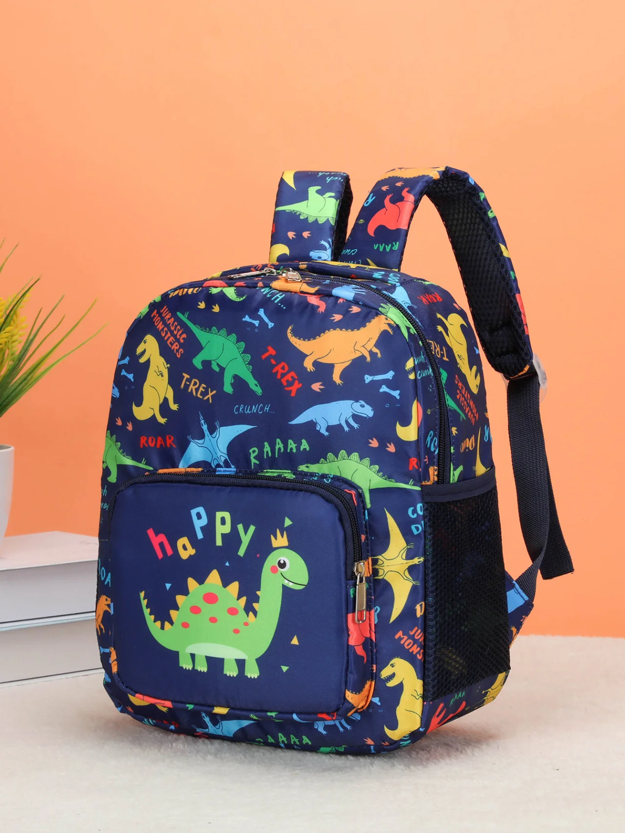 Personalized Student Backpack Dinosaur Oxford Cloth Children's Backpack College Style Kindergarten Cartoon Elementary School