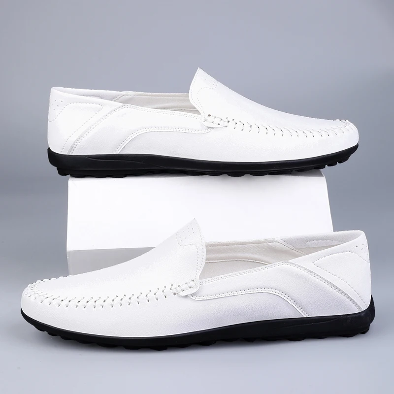 Split Leather Men Loafers Slip On Flats Casual Shoes For Men Moccasins Super Soft Men Footwear For Summer And Spring