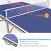 6 ft Blue Foldable Table Tennis Table Set, Portable Ping Pong Table with Net, 2 Paddles and 3 Balls