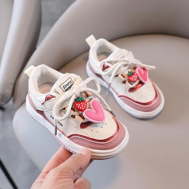 New Spring Autumn Brand Kids shoes Lace Up Shoes Lovely Strawberry Children  Sneakers Baby Girls Boots EU 21-30 Toddler Gift - AliExpress