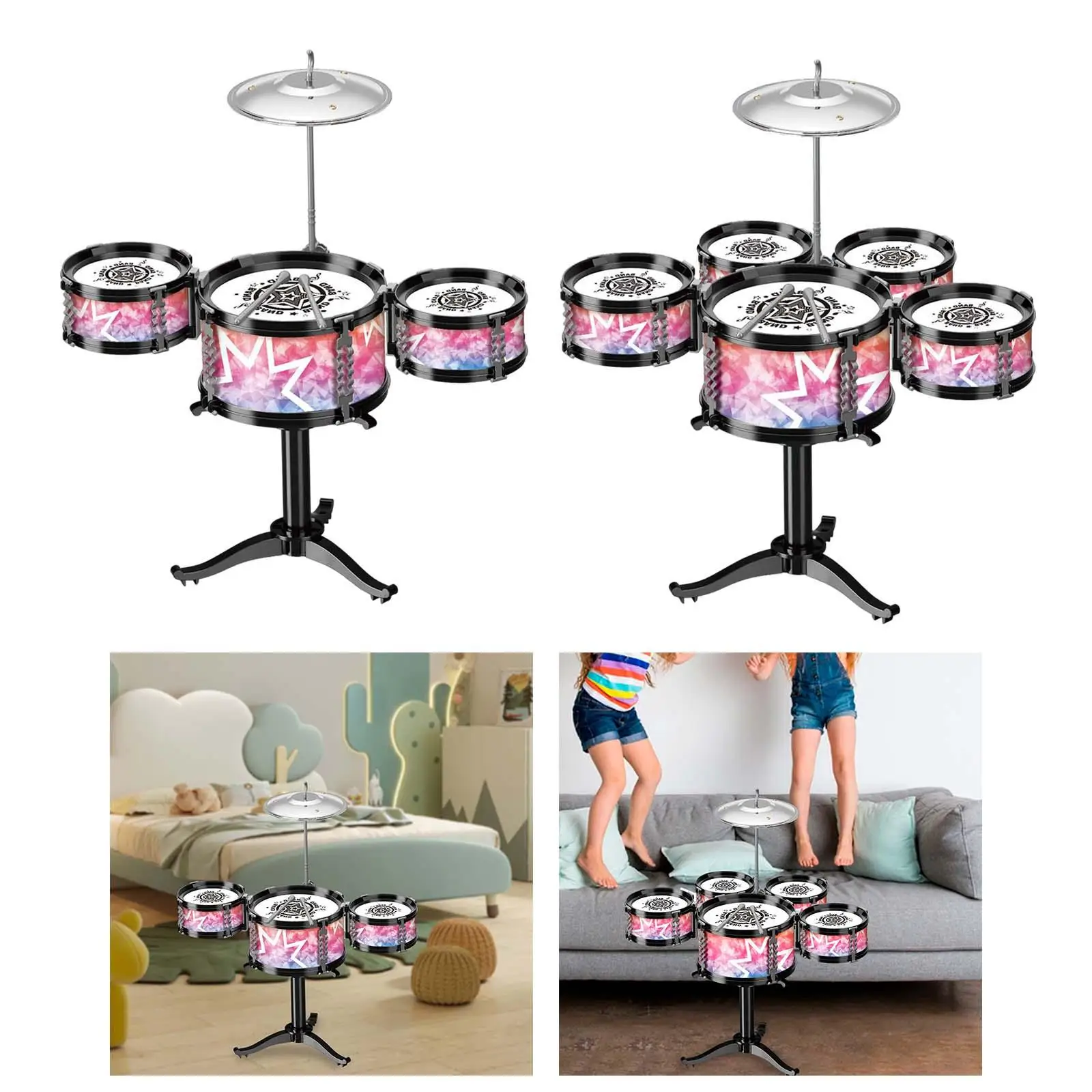 

Beginners Kids Drum Set Music Toy Playing Rhythm Beat Toy Musical Instrument Development Toy Sensory Toy for Concert Children