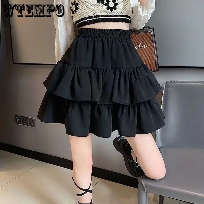 Preppy style A-Line Puffy Skirt