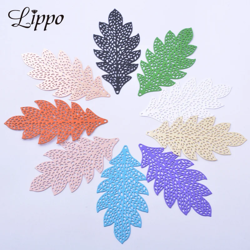 30 Stück AB1794 52*25mm Messing, lackiert in Silber- und Goldfarbe, Baum-Anhänger, violett, schwarz, orange, Ohrring-Anhänger, Schmuckzubehör, Ohrring-Accessoires