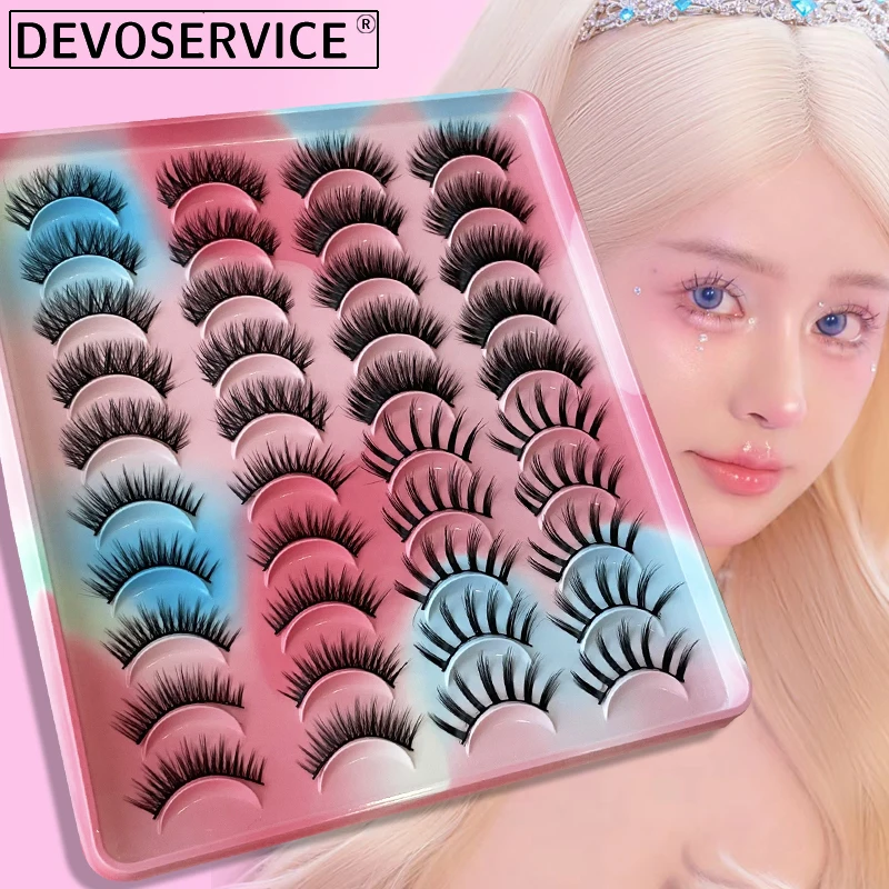 

DEVOSERVICE 20 Pair Mix Natural Eyelash Extension Handmade 3D Mink Lashes Makeup Dramatic Thick False Eyelashes Fake Lash Cilios