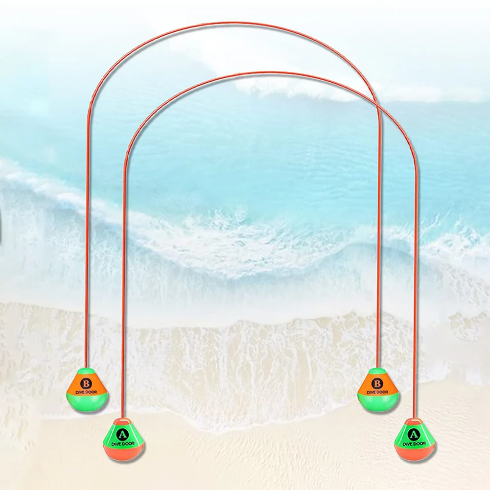 2pcs Diving Pool Toys Set No Toxic Through Door Diving Ring Body Exercise Swim Through Door Toys Durable PVC for Kid Child 3