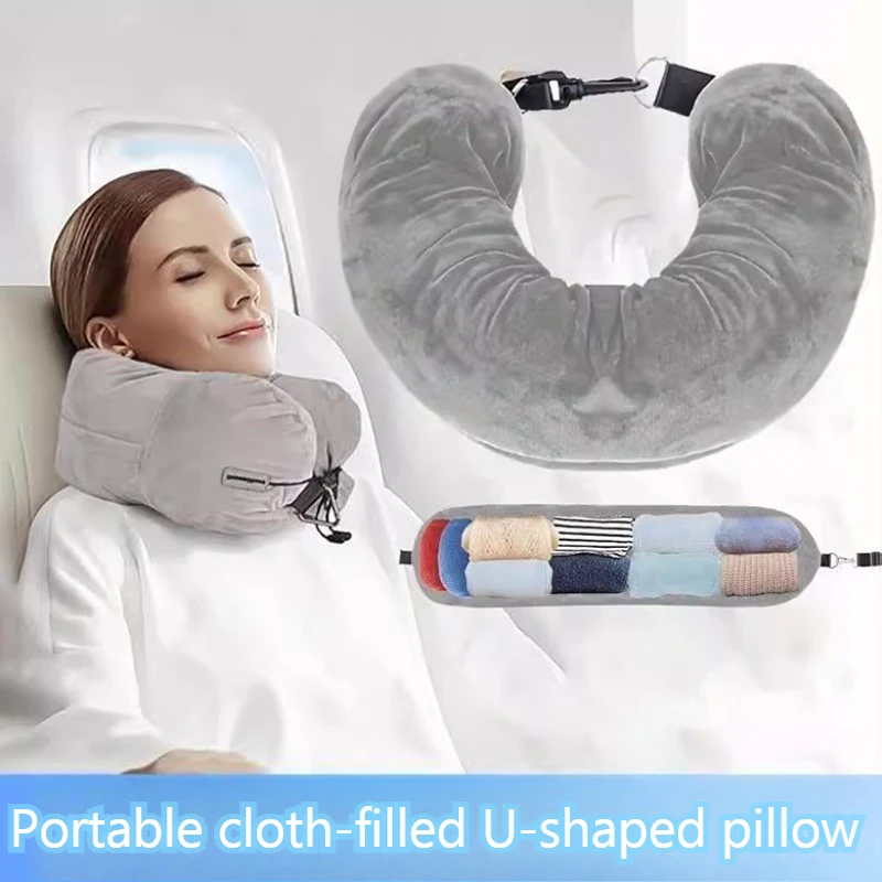 Fillable U-Shaped Travel Neck Pillow 1