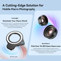 APEXEL 10-20X Zoom Macro Lens HD Micro Phone Camera Lenses with LED Fill Light for iPhone Samsung all Smartphones Eyelash Macro - Image 2