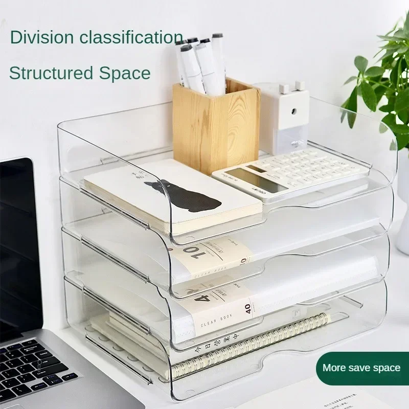 Simple Style Multi-use Sturdy Storage Box Desktop File Organizer Stackable Storage Tray A4 Papers Rack Stationery Box Book Shelf storage box,storage racks