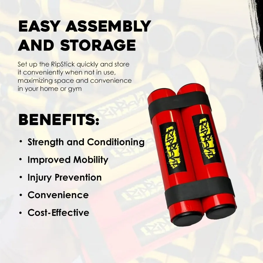 RipStick, Workout Equipment for Joint Rehab, Shoulder and Resistance Training, Muscle Building and Core Workout Equipment with 6