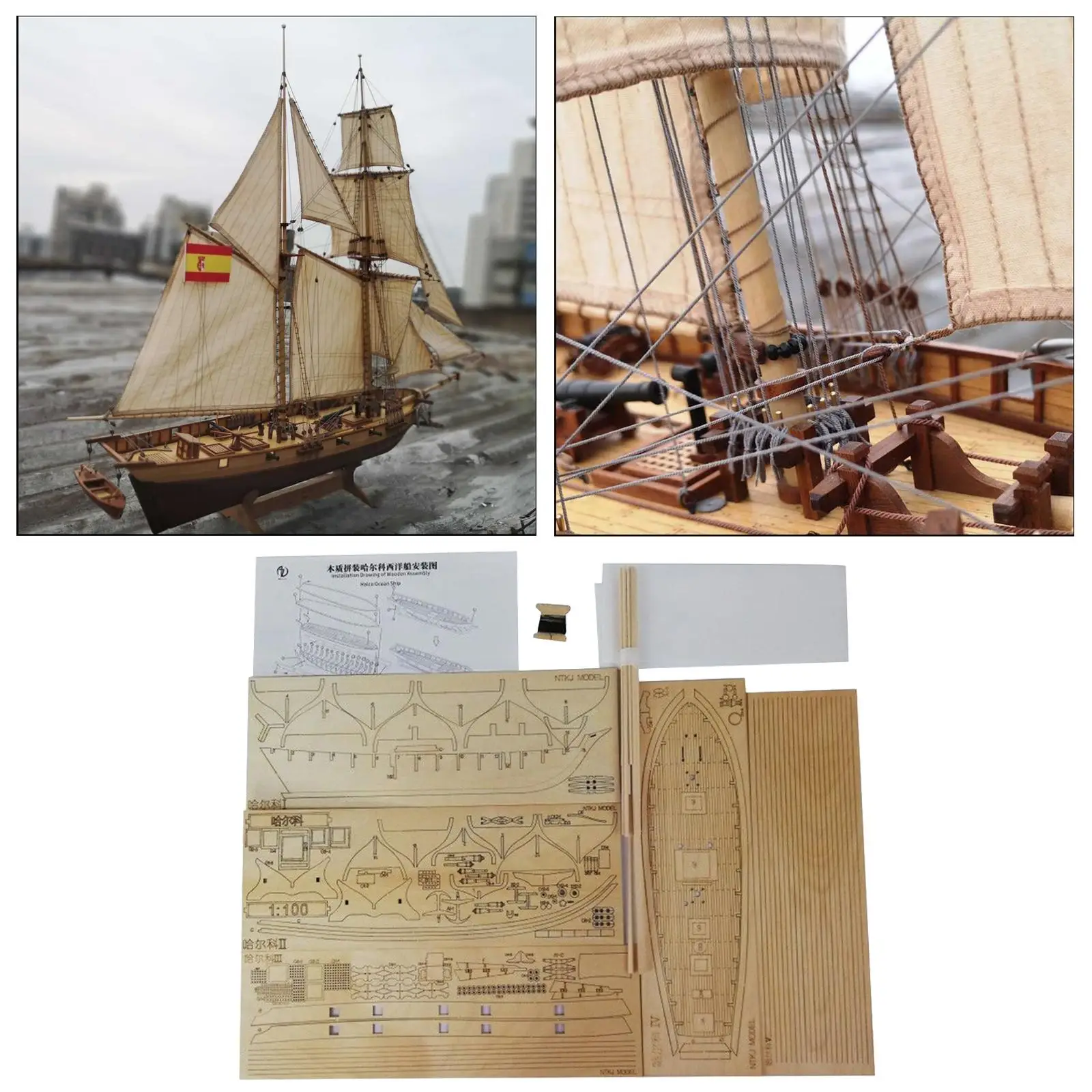 1:100 / 1:148 Wooden Ship Assembly Model DIY Kit Sailing Home Desktop Room Sailboat Decor Ship Model Set for Kids Adults Gifts 1:100 / 1:148 Wooden Ship Assembly Model DIY Kit Sailing Home Desktop Room Sailboat Decor Ship Model Set for Kids Adults Gifts