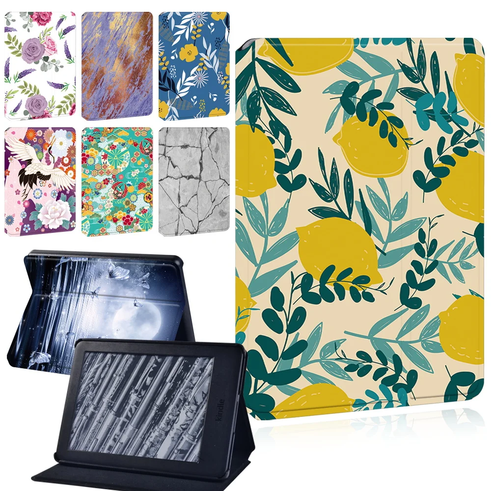 Capa para Kindle Paperwhite 26th Gen 37th Gen 10th Gen Kindle 10th Gen2023 8th 2023 Padrão de Flores Impressas
