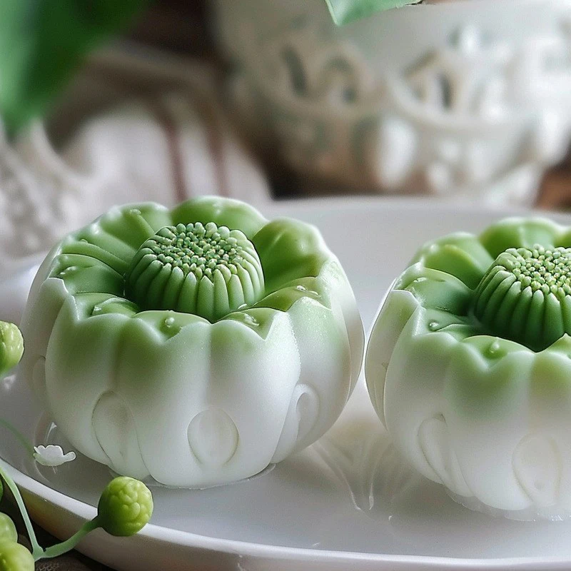 3D Lotus Silicone Molds For DIY Flowers Fondant Cupcake Candy Ice Cream Sugar Desserts Candle Soap Mid-Autumn Festival Mould