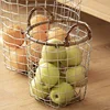 Retro Minimalist Wrought Iron Mesh Storage Basket Woven with Rattan and Iron Wire Pure Handmade Hand-held Storage Basket 1