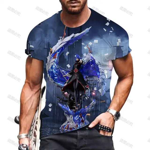 Hip Hop Mens T-shirt Gift inspired by Naruto ACG, high-quality polyester, cool 3D printed patterns, Harajuku style, oversized fit