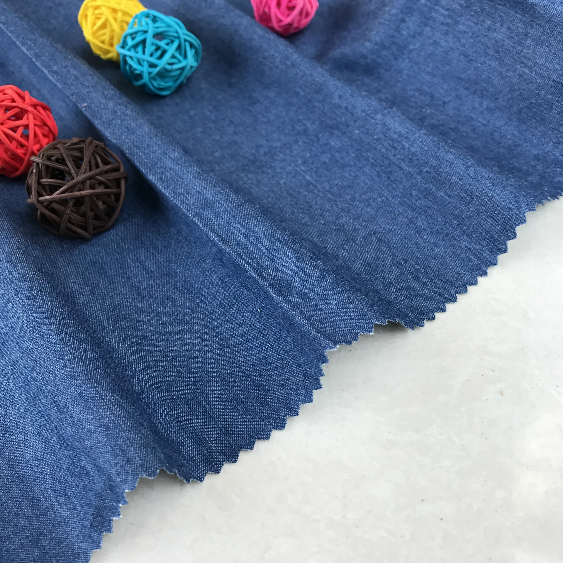 Lightweight Breathable Cotton Jeans Fabric Summer Anti-Mosquito Pants Washed Denim Sportswear Shorts Shirts Skirts Kids Clothes
