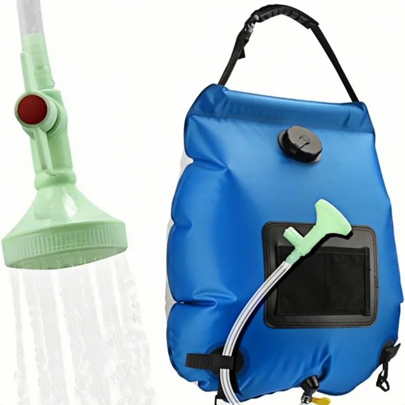 Solar Powered Heating Shower Bag, 20l Camping Shower Bag Movable Hose Switchable Head, Portable Travel
