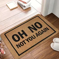 Funny Door Mat Oh No Not You Again Entrance Doormat Flannel Bath Mat Anti-Slip Welcome Mats for Home Kitchen Washable Indoor Mat 1