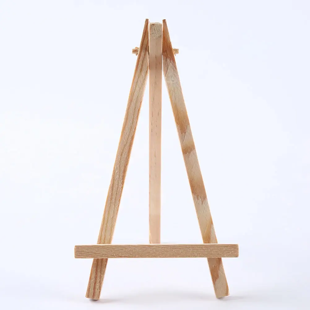 미니 장식을위한 3Pcs 작은 이젤 사랑스러운 나무 삼각형 그림 랙 데스크탑 장식 DIY 공예 액세서리