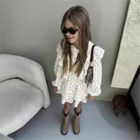 Ensemble chemise à fleurs et jupe superposée pour bébé fille, chemisier imbibé, vêtements bébé, bébé, tout-petit, enfant, mode, printemps, automne, 2-7 ans, 2 pièces 4