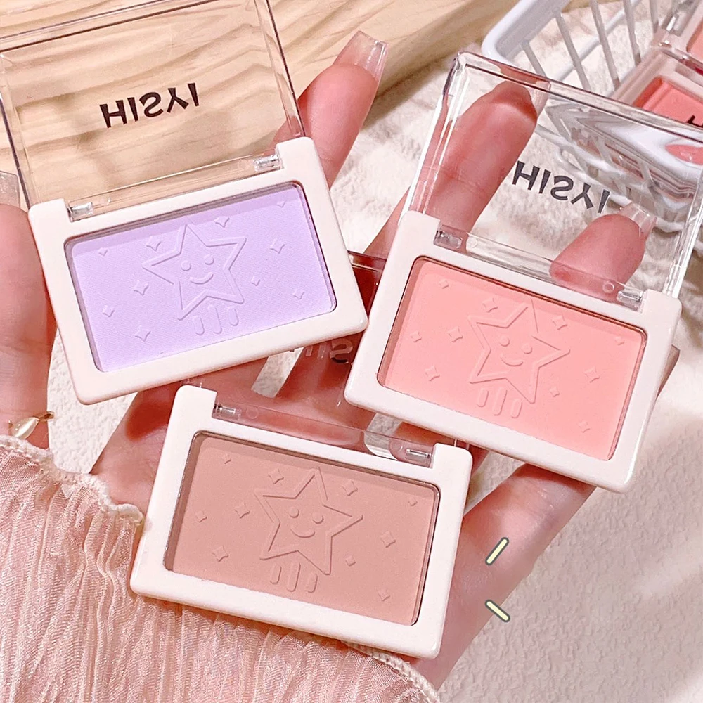 Smart, clear, monochrome blush matte, natural whitening, brightening cheeks, purple nude makeup, fine flash rouge 4