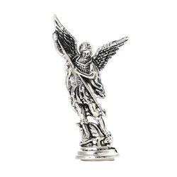 Christian Saint Michael Figurine: Archangel Guardian Statue in Zinc Alloy (Steel gray)