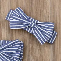 Baby Rompers Sets Summer Newborn Baby Clothes For Girls Sleeveless Stripe Print Jumpsuit Casual Headdress Baby Clothing Outfits 3