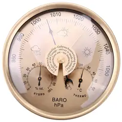 Deluxe Wall - Mounted Weather Station with Barometer, Thermometer, and Hygrometer - NONE