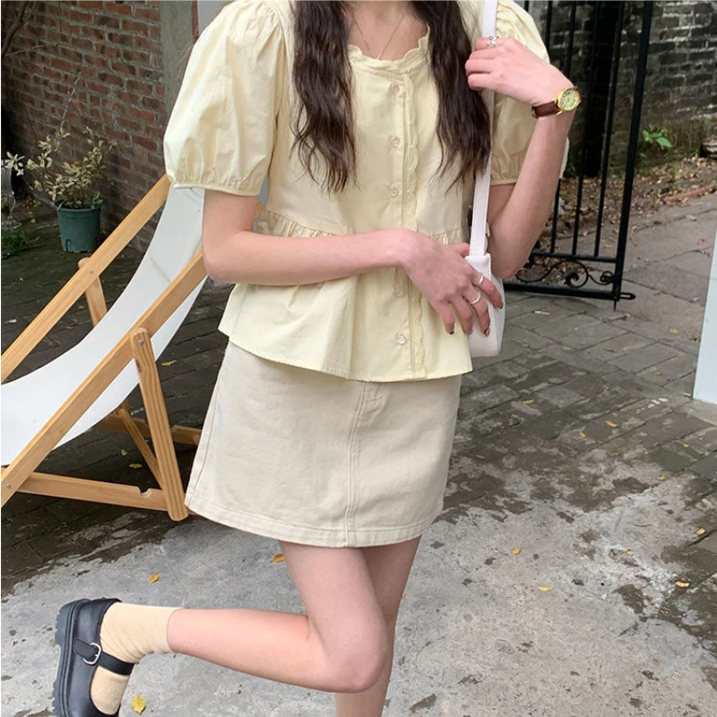 Women Elegant Sweet Preppy Summer Top on hanger