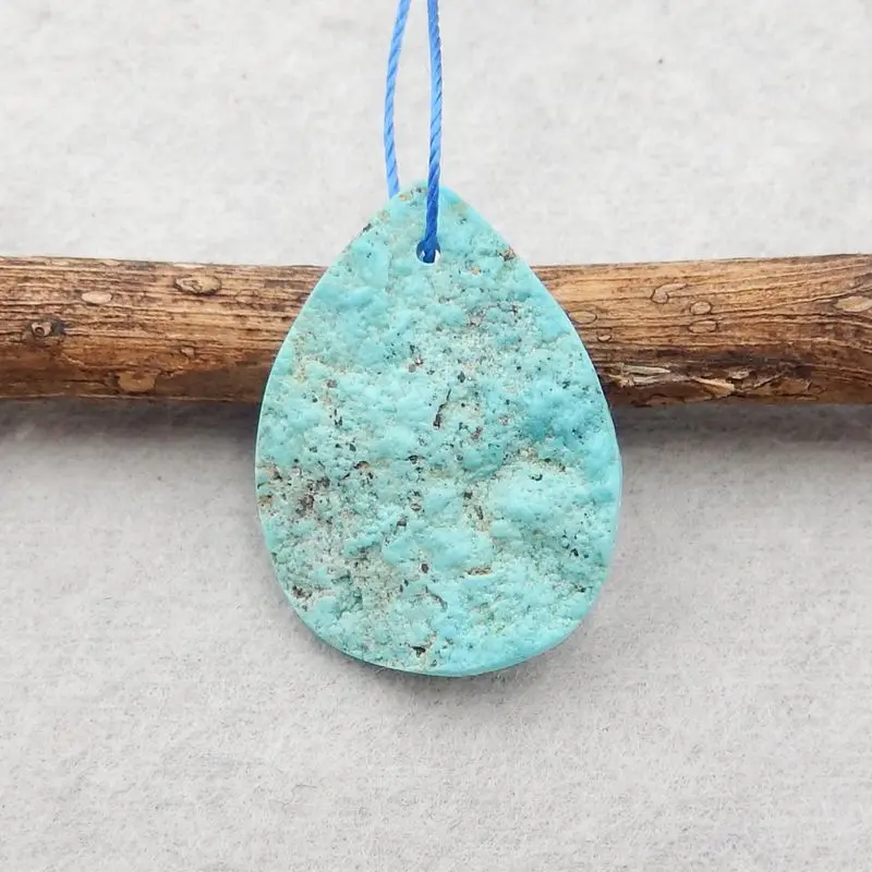 Natural Stone Turquoise Nugget Teardrop Pendant Bead 24x18x3mm 2g Semiprecious DIY Jewelry Necklace Accessories