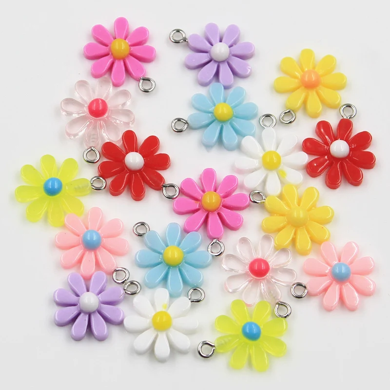 30 stücke charms blume sonnenblume gänseblümchen 20x16mm anhänger handwerk machen funde handgemachte schmuck diy für ohrringe halskette