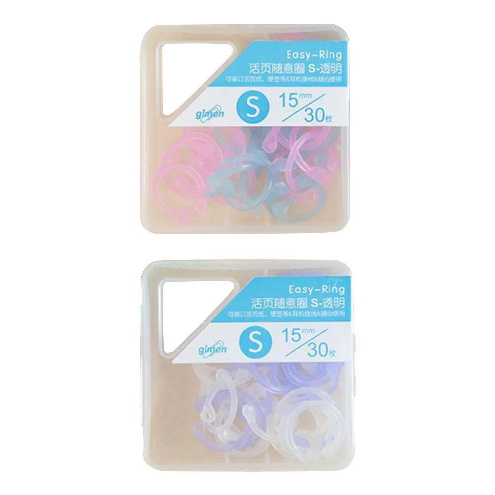 

60pcs Portable Binder Rings Convenient Book Rings Plastic Binder Circles Paper Supply (Random Color)