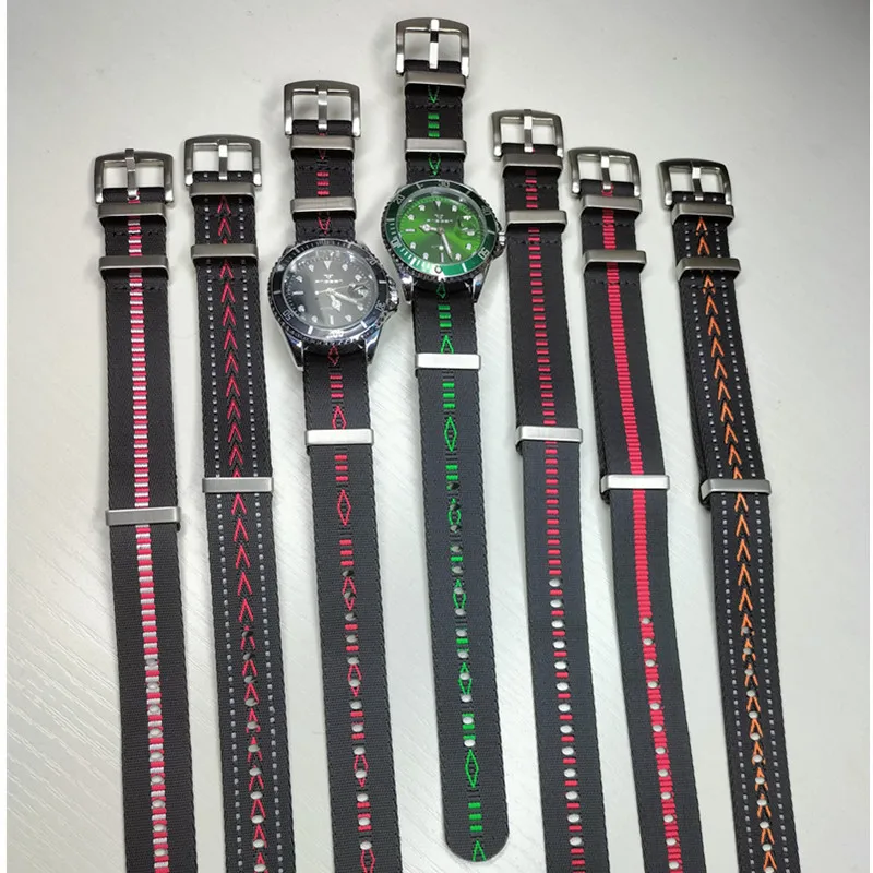 Pulseira de Náilon Jacquard Acessórios de Relógio Masculino e Feminino 20.22 mm