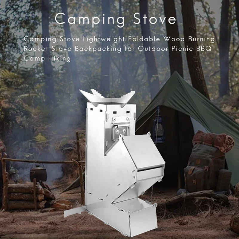 Camping Stove Lightweight Foldable Wood Burning Rocket Stove Backpacking  For Outdoor Picnic BBQ Camp Hiking - AliExpress